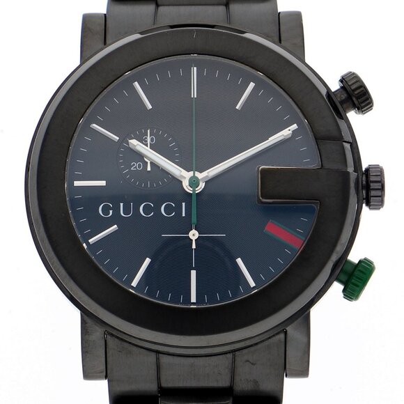 GUCCI 101M G Chrono black SS QZ - Picture 1 of 6